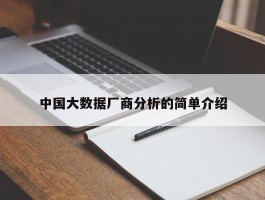 中国大数据厂商分析的简单介绍