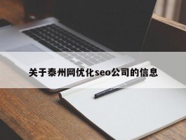 关于泰州网优化seo公司的信息