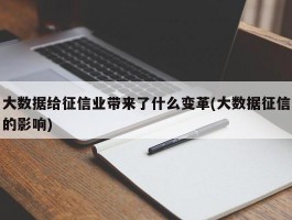 大数据给征信业带来了什么变革(大数据征信的影响)